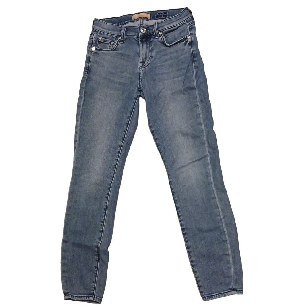 Women's 7 for all Mankind Ankle Skinny Jeans Size 25 Faded 25Wx26L